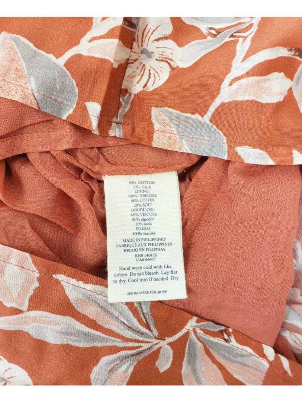 Faherty Sun Chaser Women's Cotton & Silk Maxi Summer Dress Ginger Floral Size XS - Picture 4 of 4